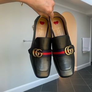 Gucci Women’s Marmont Mid Heel Loafer with Pearls